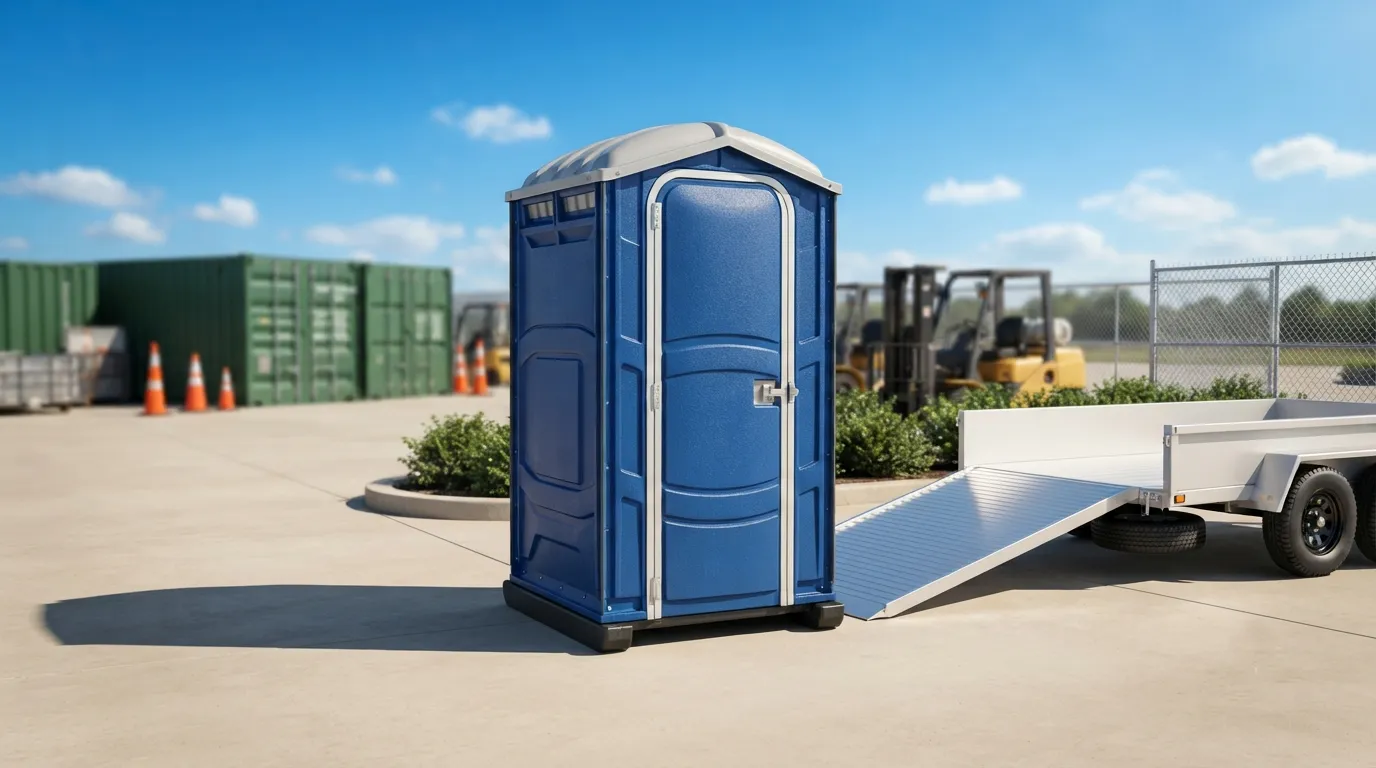 Portable restroom units delivered on a Jupiter, FL work zone